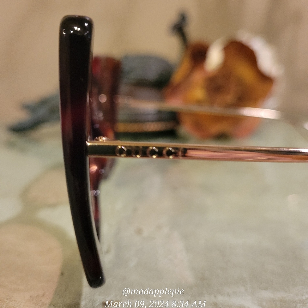 Gucci Oversized Square Havanah Pink Butterfly Sunnglases GG0453 Luxury #53 - Picture 13 of 17